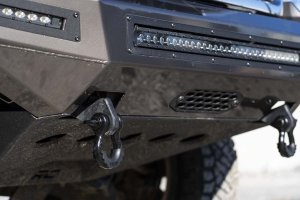 Chevrolet Silverado 1500 Tow Hook Brackets - Front - Rough Country - Tow Hook to Shackle Conversion Kit - Black - '07-'13